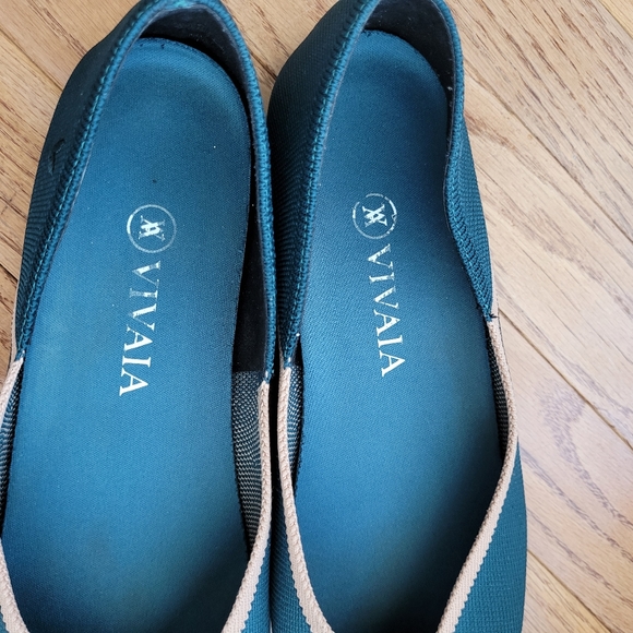 VIVAIA Vienna Pointy Flats Pointed-Toe V-Cut Flats Green Peacork 9.5 - Picture 10 of 16